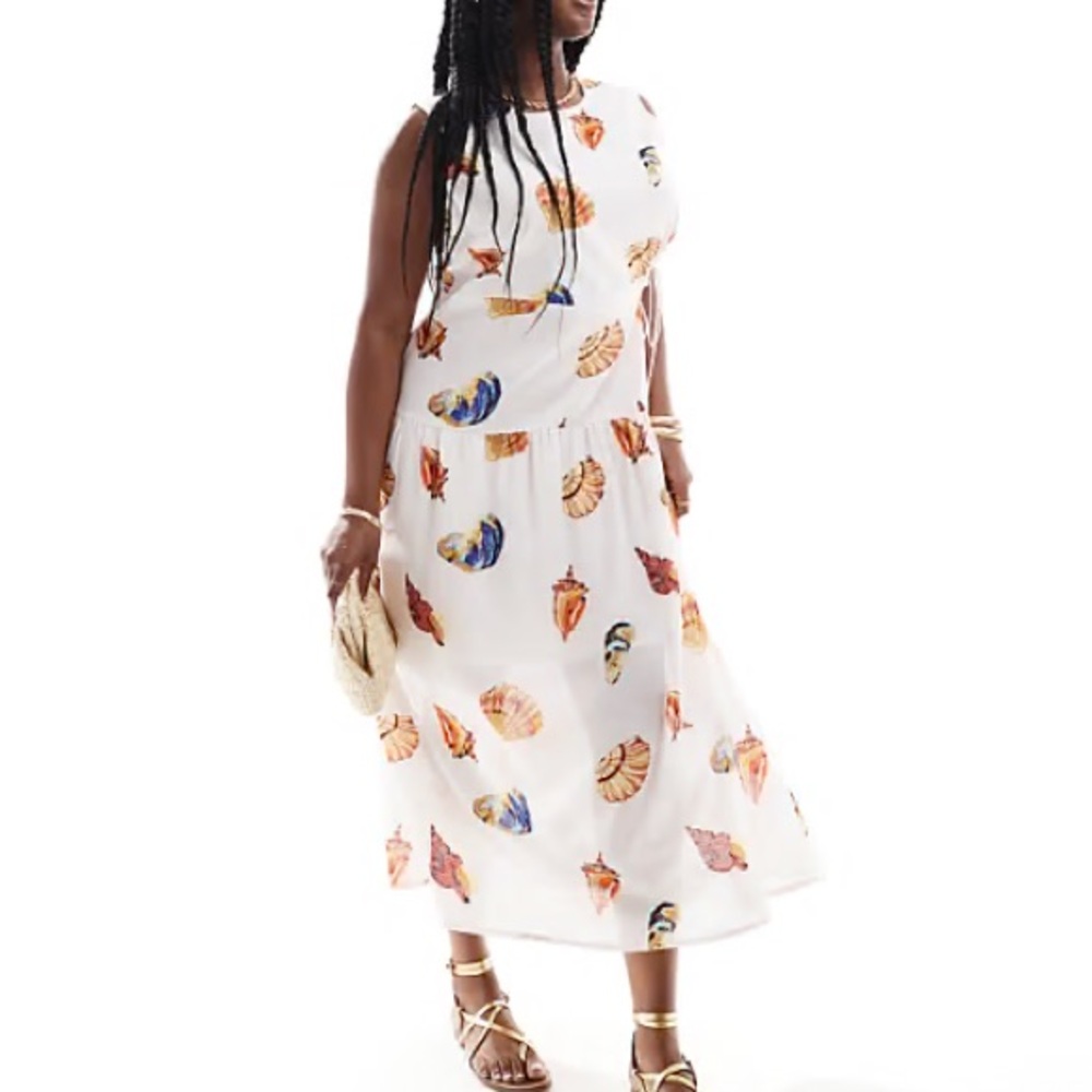 ASOS DESIGN Curve sleeveless cut out midi dress in